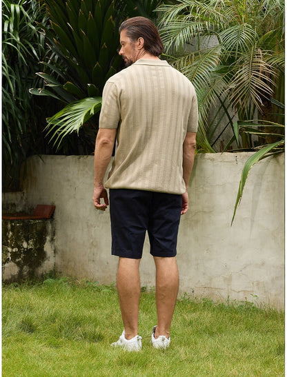 Heren Casual Poloshirt met Lijn Details