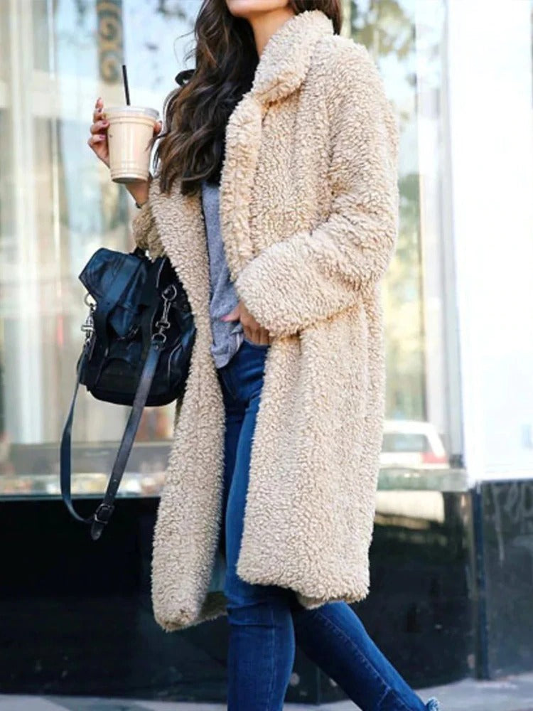 Lange Dames Jas met Teddy Fleece en Warme Voering voor de Winter 1