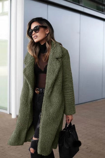Lange Dames Jas met Teddy Fleece en Warme Voering voor de Winter 7