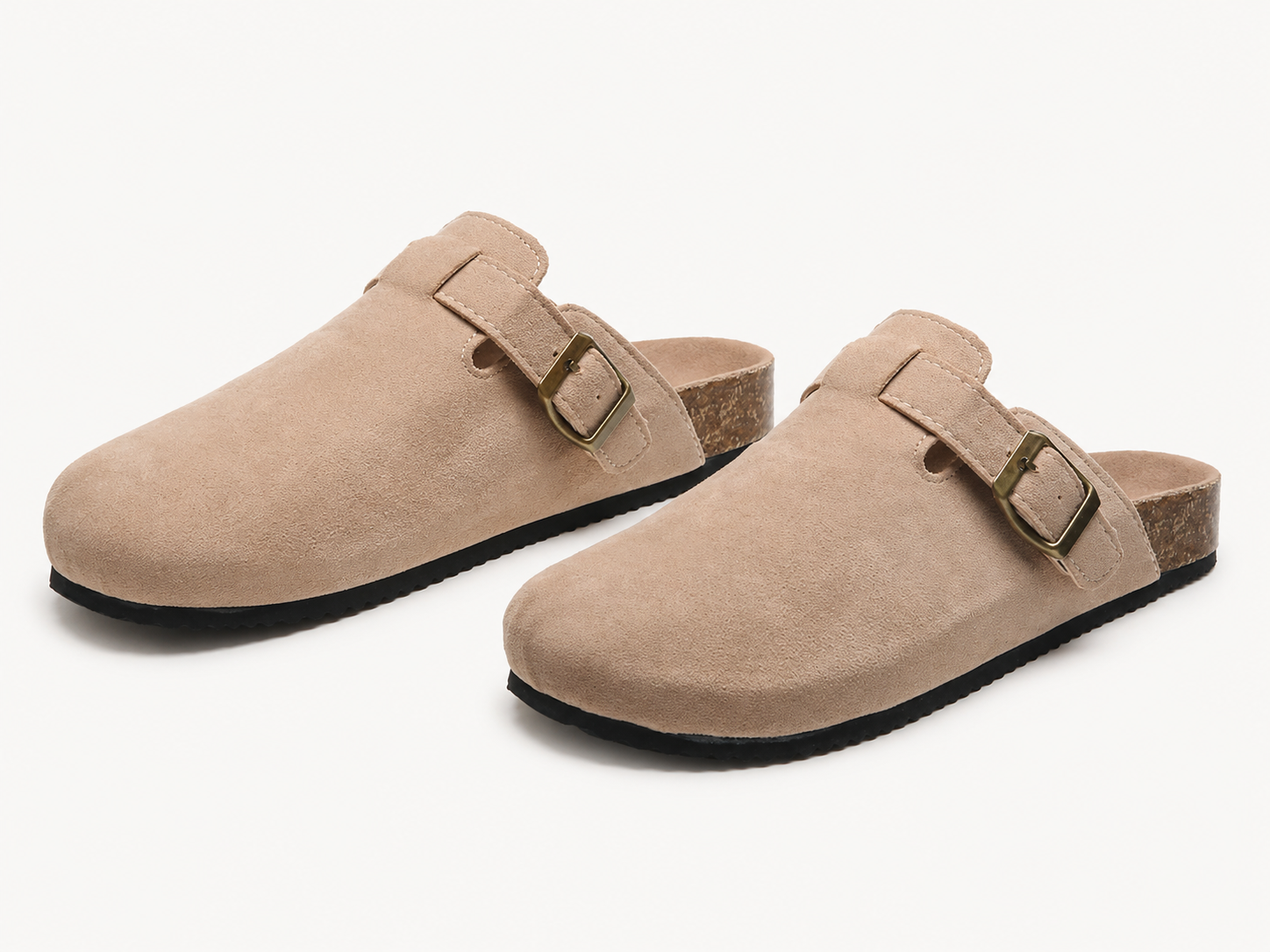 Unisex Clogs met Verstelbare Gesp en Gesloten Neus Beige
