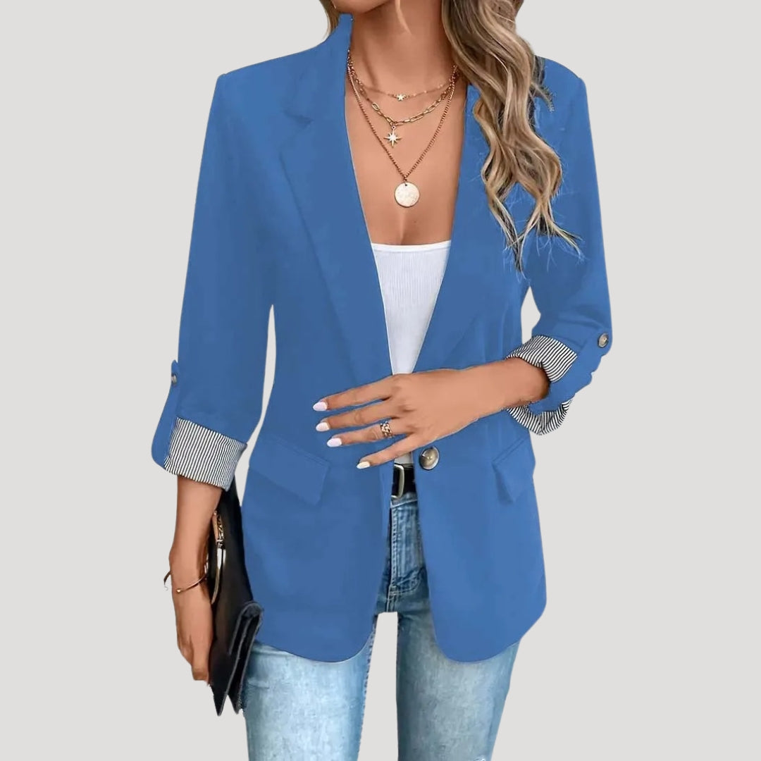 Zwarte Blazer Dames met Tailored Fit en Opgerolde Mouwen 4
