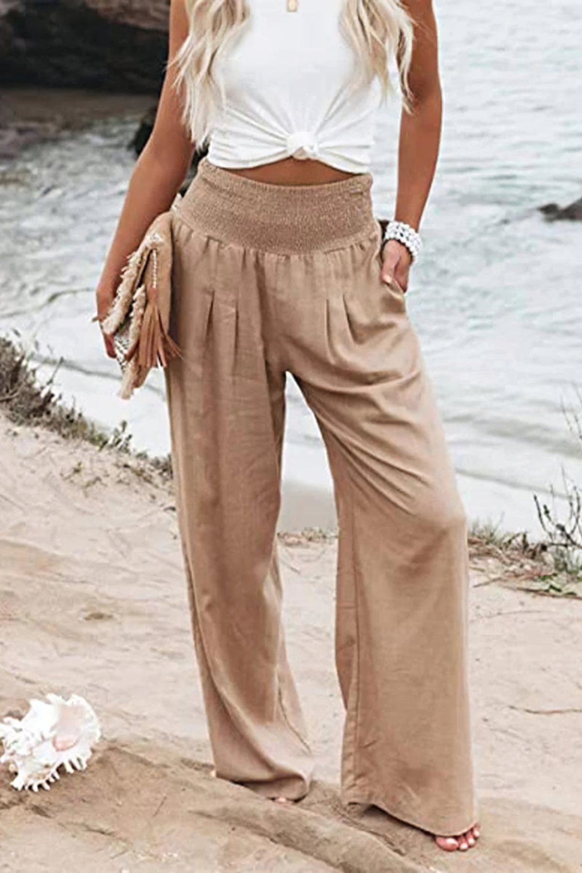 Dames Broek Hoge Taille met Elastische Band