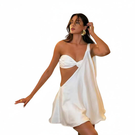 Dames Asymmetrische Zomerjurk met Open Schouder