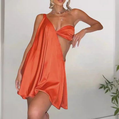 Dames Asymmetrische Zomerjurk met Open Schouder