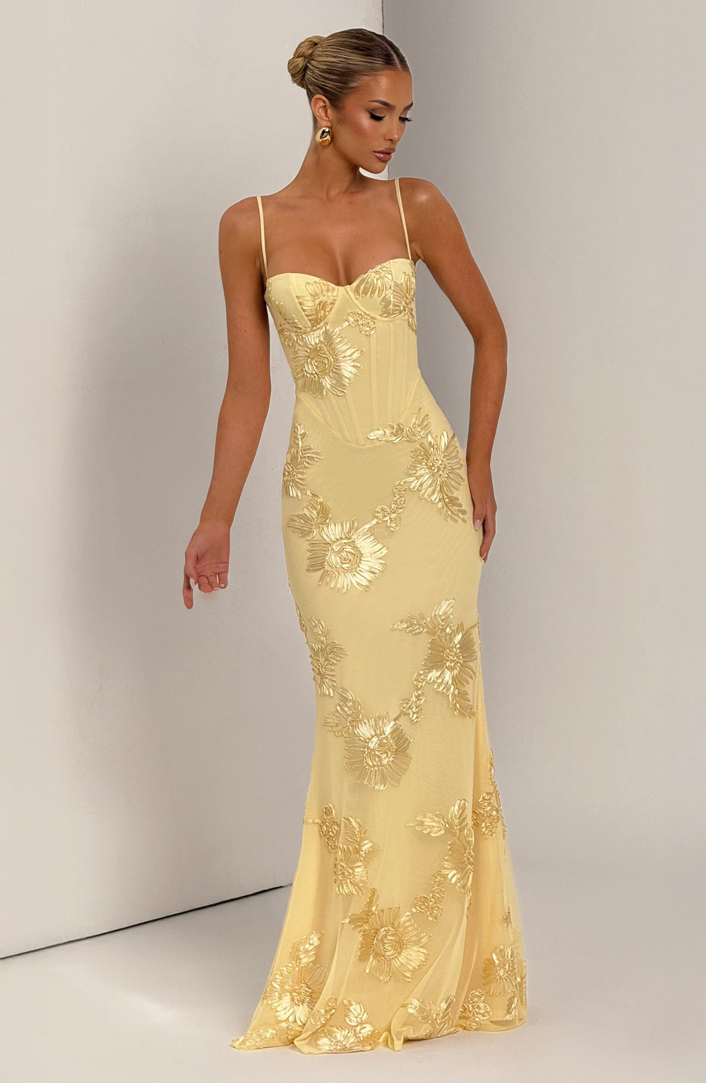 Dames Avondjurk Mouwloos met Corset en Bloemenprint in Mermaid Silhouet