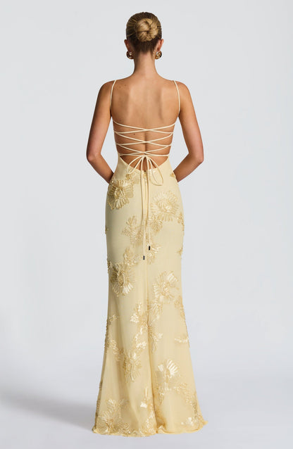 Dames Avondjurk Mouwloos met Corset en Bloemenprint in Mermaid Silhouet