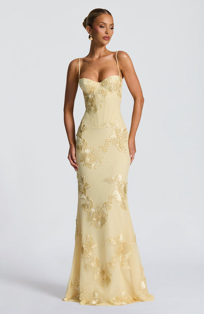 Dames Avondjurk Mouwloos met Corset en Bloemenprint in Mermaid Silhouet