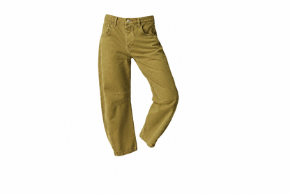 Dames Barrel Jeans met Wijde Pijpen en Lage Taille