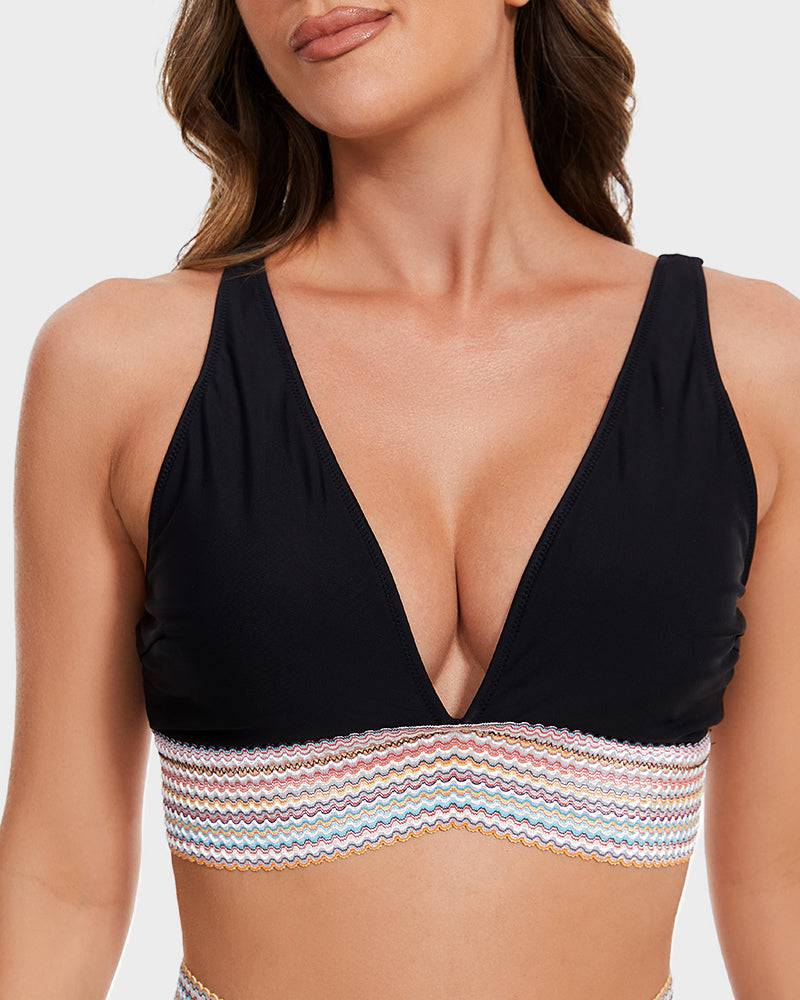 Dames Bikini met High-waist Broekje, V-hals en Verstelbare Bandjes
