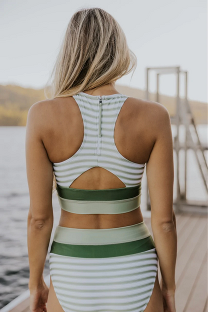 Dames Bikini Set met Racerback Top en Hoge Taille Broekje