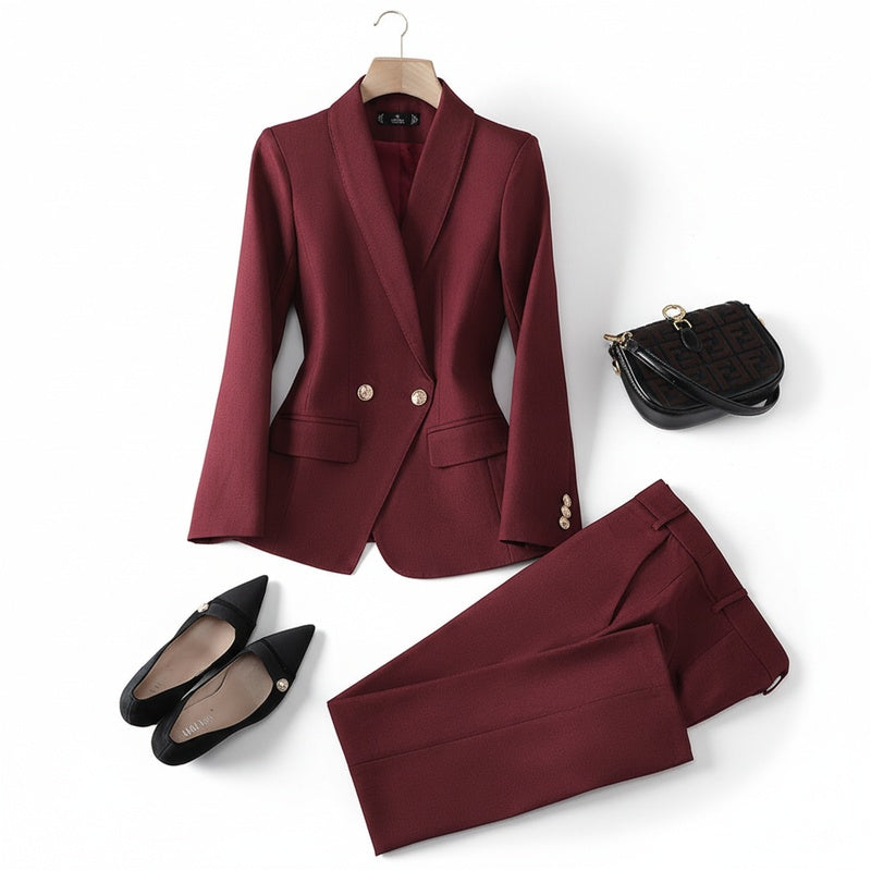 Dames Blazer Double-breasted met Getailleerde Pasvorm