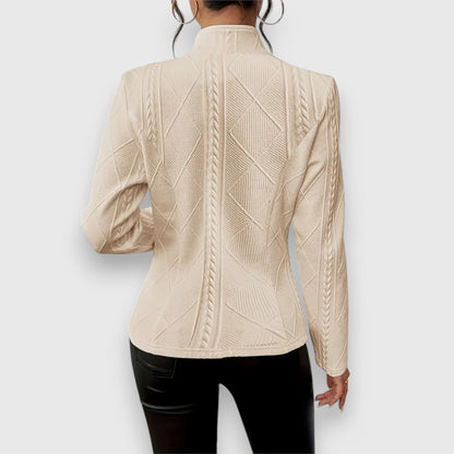 Dames Blazer Jacket met Knoopsluiting en Staande Kraag