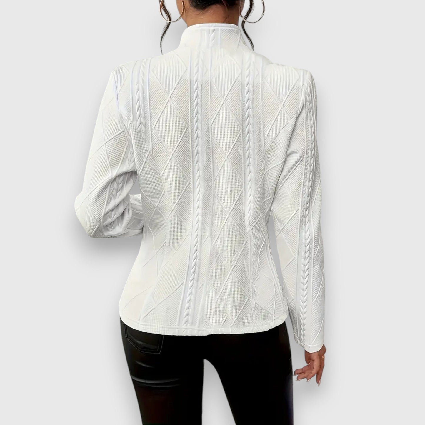 Dames Blazer Jacket met Knoopsluiting en Staande Kraag