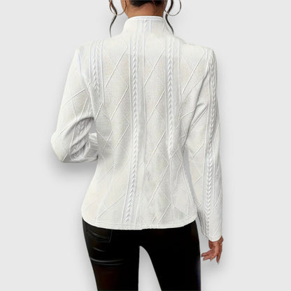 Dames Blazer Jacket met Knoopsluiting en Staande Kraag