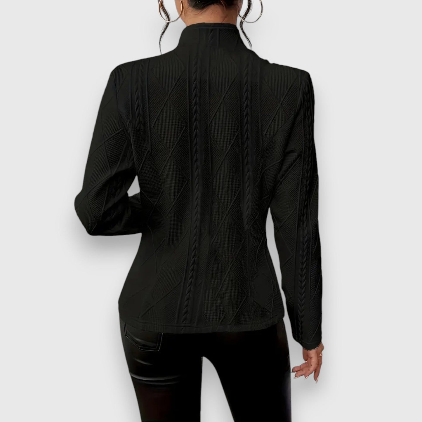 Dames Blazer Jacket met Knoopsluiting en Staande Kraag
