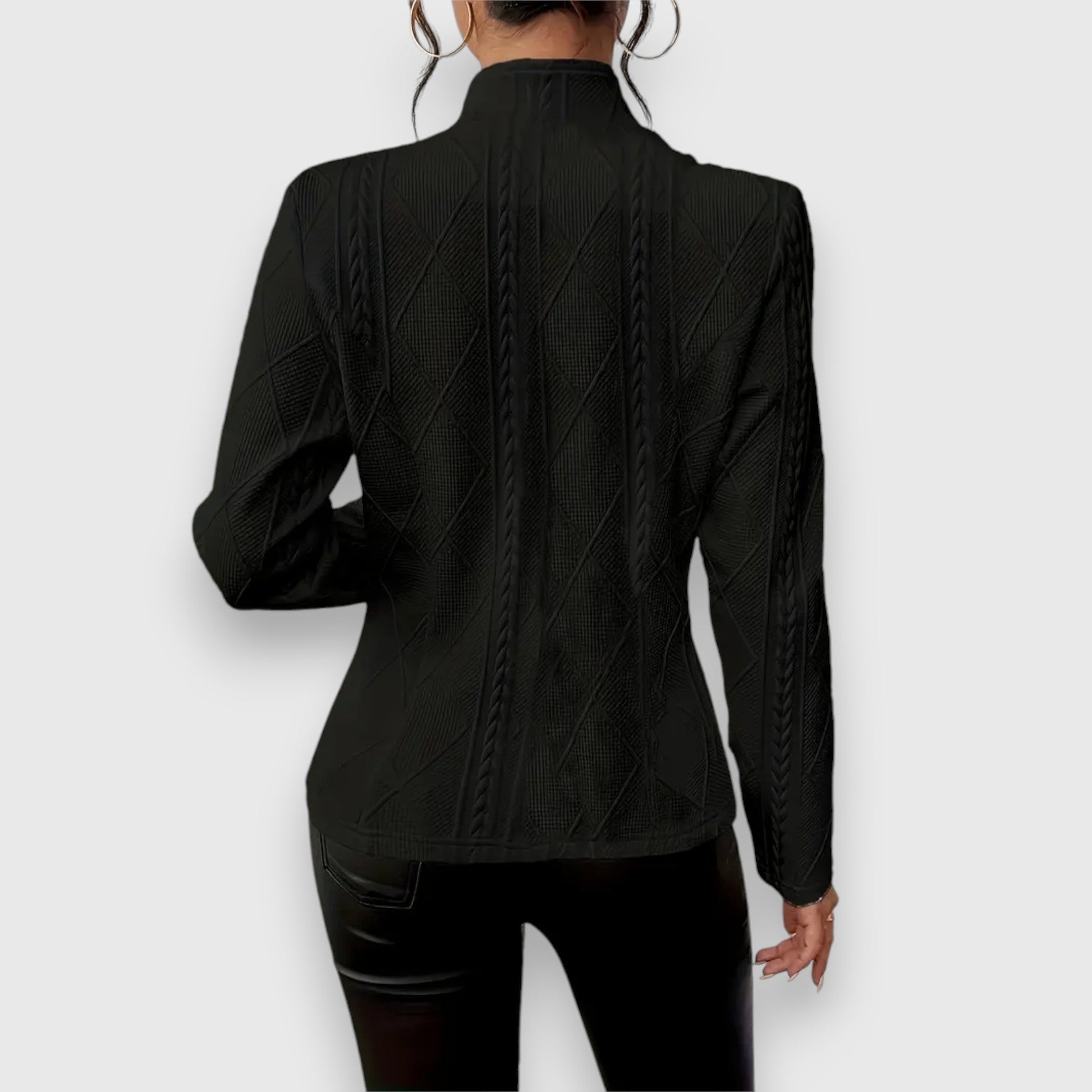 Dames Blazer Jacket met Knoopsluiting en Staande Kraag
