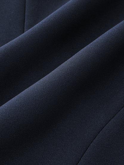 Dames Blazer Jurk Mouwloos met Geruite Plooirok en Strikceintuur