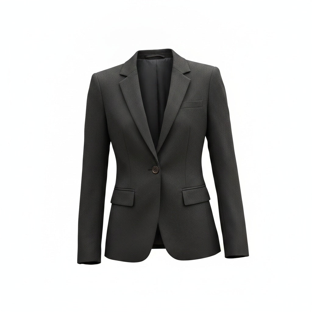 Dames Blazer met Reverskraag en Slim Fit Silhouet