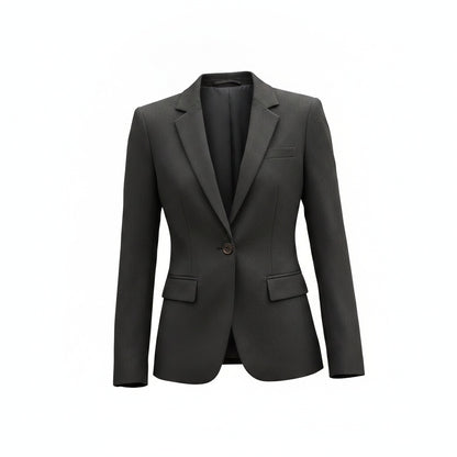 Dames Blazer met Reverskraag en Slim Fit Silhouet