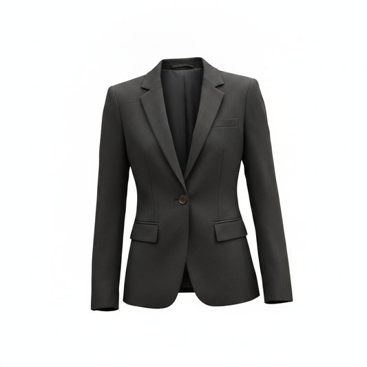 Dames Blazer met Reverskraag en Slim Fit Silhouet