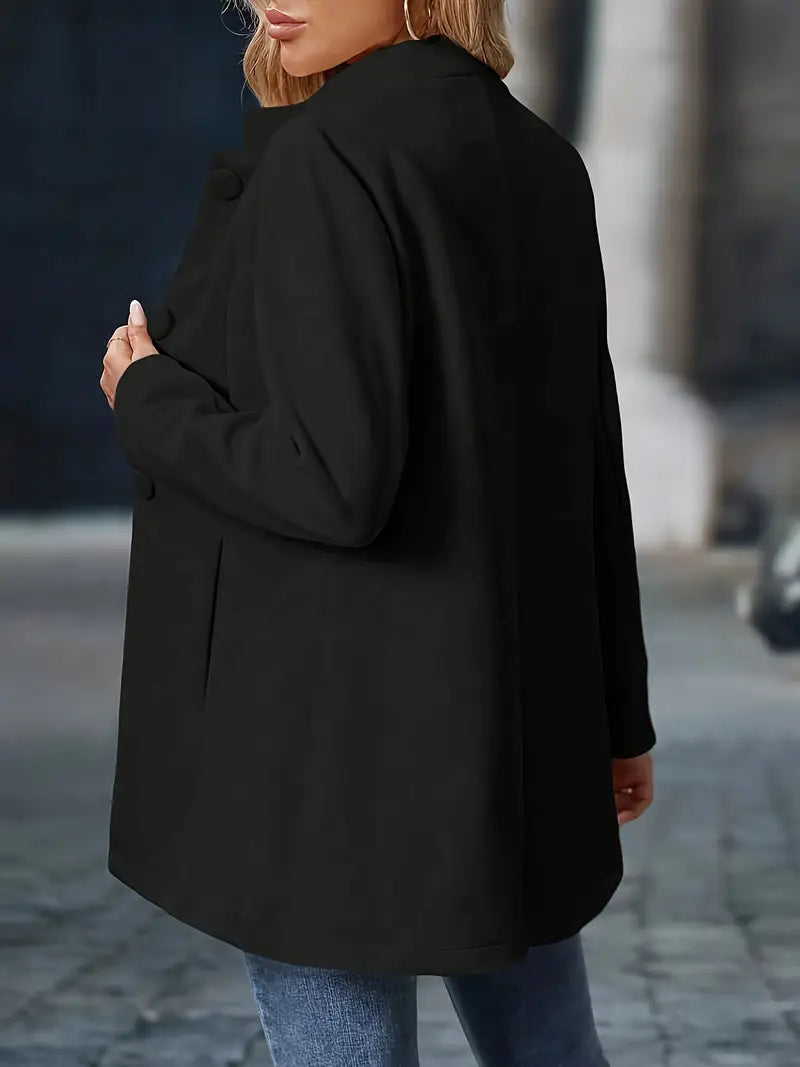 Dames Blazer met Staande Kraag en Knoopsluiting Slim Fit