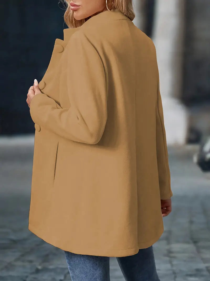 Dames Blazer met Staande Kraag en Knoopsluiting Slim Fit
