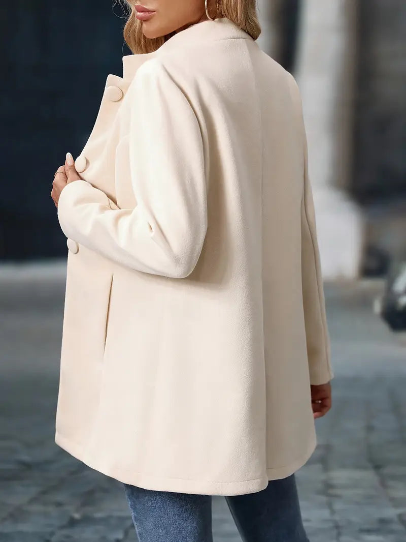 Dames Blazer met Staande Kraag en Knoopsluiting Slim Fit
