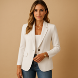 Dames Blazer Single-Breasted met Revers en Knoopsluiting