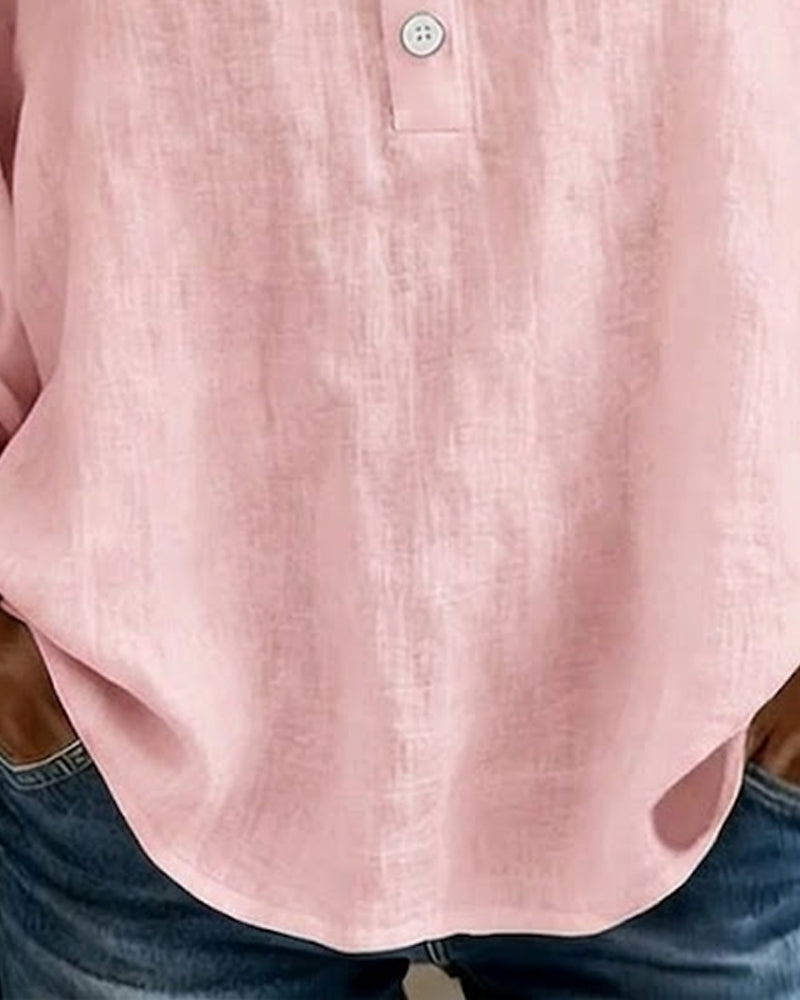 Dames Blouse 3/4 Pofmouw met Vierkante Hals en Kanten Rand