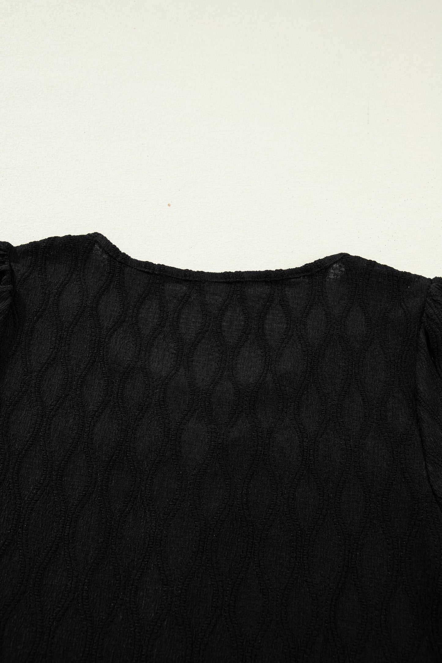 Dames Blouse Korte Mouw met Splitkraag en Pofmouwen