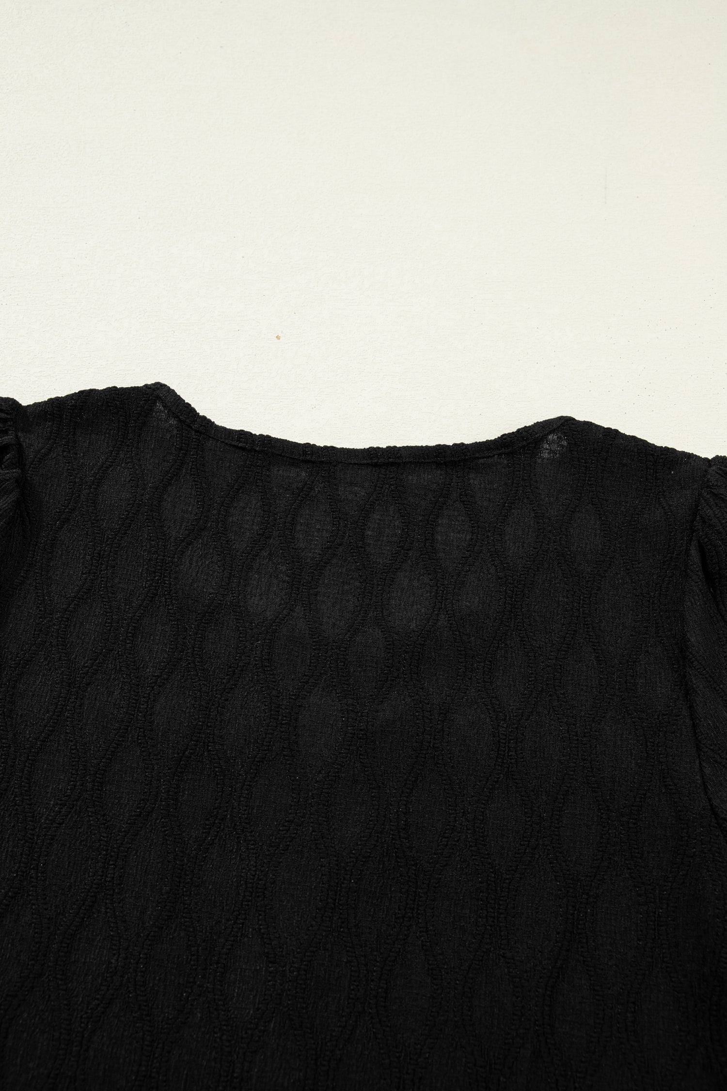Dames Blouse Korte Mouw met Splitkraag en Pofmouwen