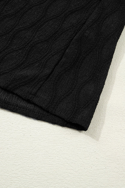 Dames Blouse Korte Mouw met Splitkraag en Pofmouwen
