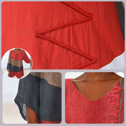 Dames Blouse Lange Mouw met V-hals en Asymmetrische Zoom