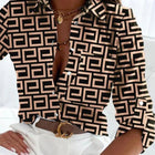 Beige/Zwart geometrisch