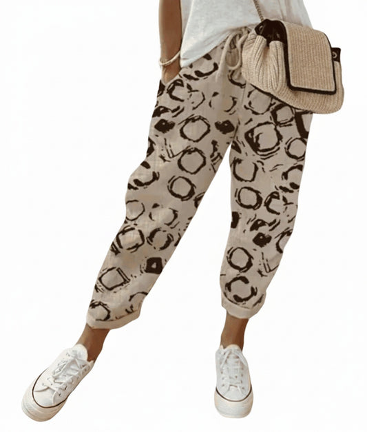 Dames Broek met Elastische Taille en Koordjes Casual Loose Fit