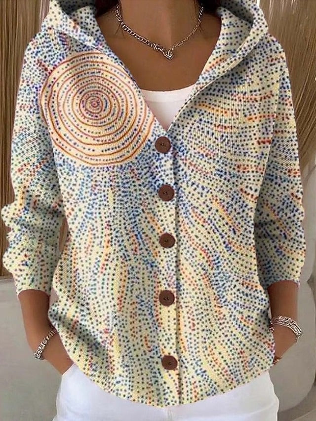 Dames Cardigan met Capuchon en Knoopsluiting