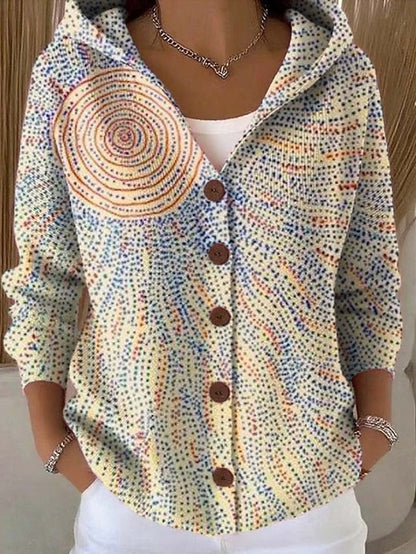 Dames Cardigan met Capuchon en Knoopsluiting