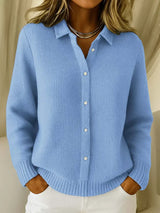 Dames Cardigan met Lange Mouw en Knoopsluiting