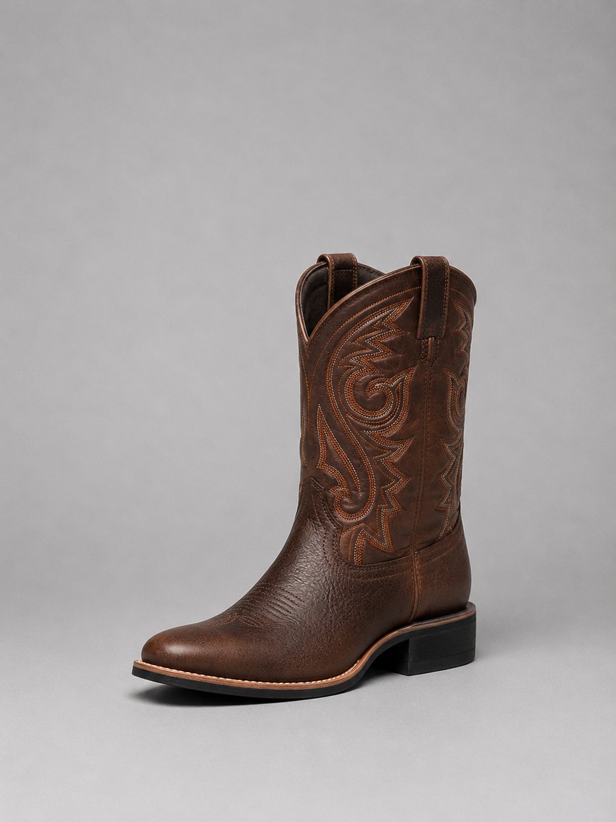 Dames Cowboylaarzen met Borduurwerk, Knielange Schacht en Blokhak