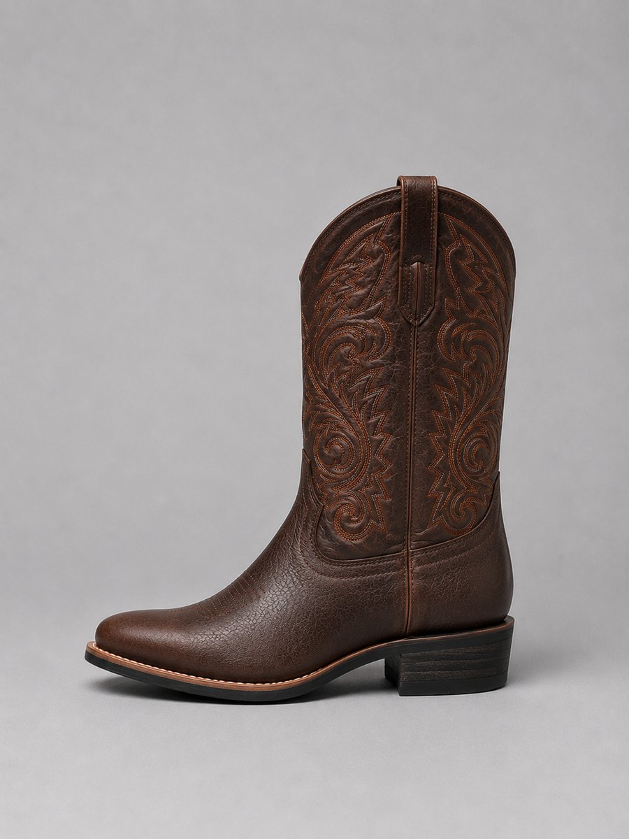 Dames Cowboylaarzen met Borduurwerk, Knielange Schacht en Blokhak