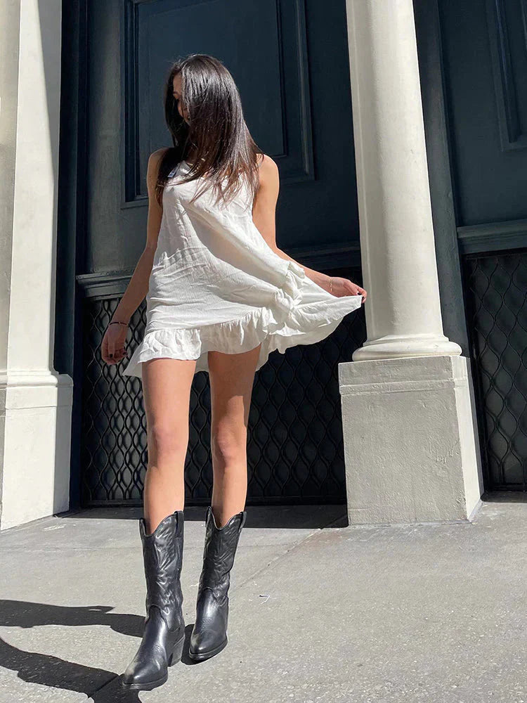 Dames Cowboylaarzen met Metallic Afwerking en Geborduurde Schacht