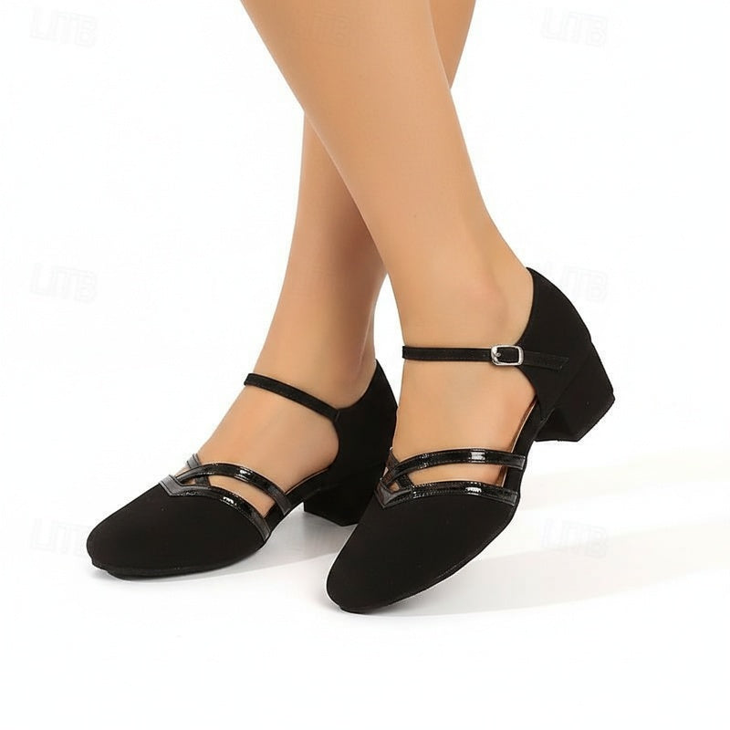 Dames Dansschoenen met Enkelbandjes en Blokhak