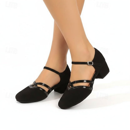 Dames Dansschoenen met Enkelbandjes en Blokhak