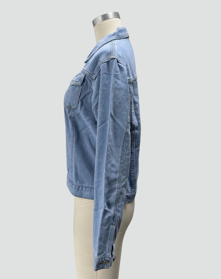 Dames Denim Jacket met Knoopsluiting en Borstzakken