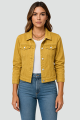 Dames Denim Jacket met Knoopsluiting en Borstzakken