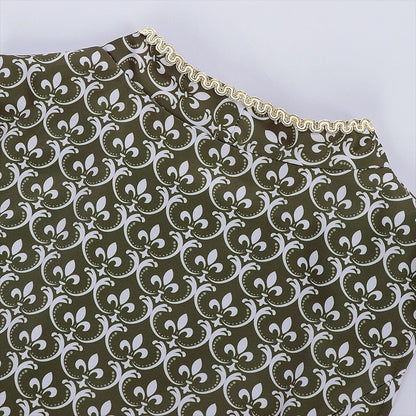 Dames Dirndl Jurk Mouwloos met Bloemenborduursel, Schort en Vetersluiting