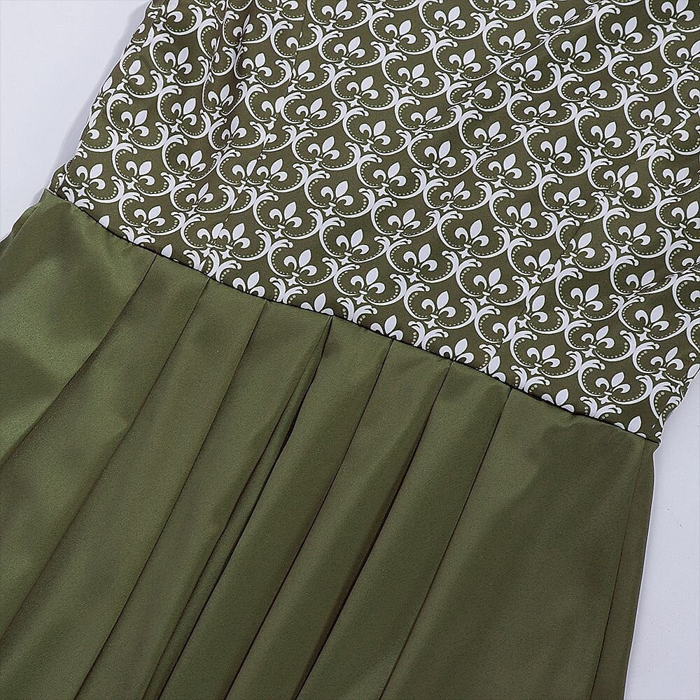 Dames Dirndl Jurk Mouwloos met Bloemenborduursel, Schort en Vetersluiting