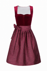 Dames Dirndl Set Mouwloos met Vierkante Hals en Schort