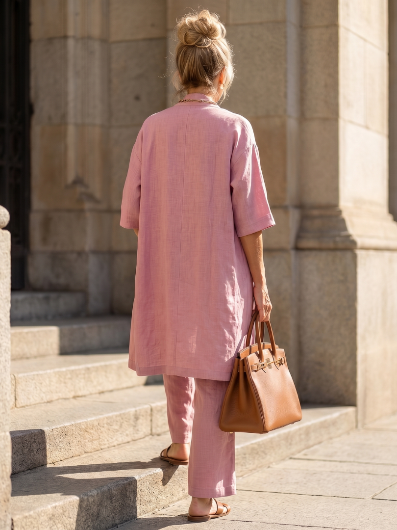 Dames Driedelig Kledingset met Longline Cardigan, Tank Top en Wijde Broek