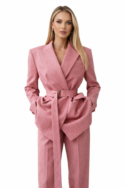 Dames Driedelig Kostuum met Corset Top, Blazer en Wijde Broek